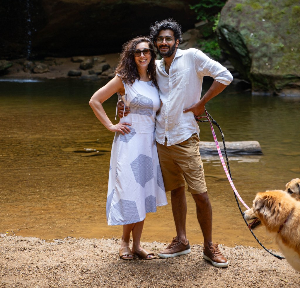 Jessica and Raj and the dogs